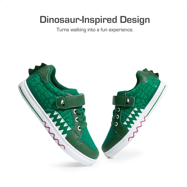 [Storybook DinoStomper] Boys' Lightweight Dinosaur Sneakers - GREEN - 1